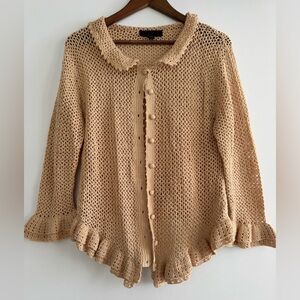 Zara Tan Crochet Cardigan